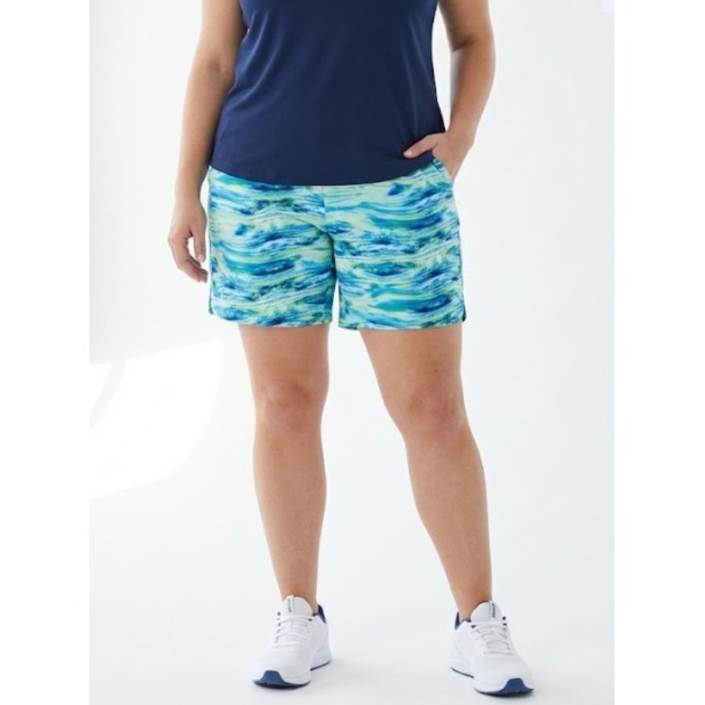 NWT Reel Legends Shorts Womens 24W Waterline Blue Green Fishing Outdoor UPF 30